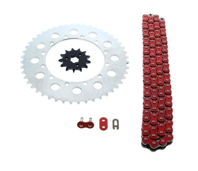 Chain & Sprocket set for Kawasaki KX125 125 1996 1997 1998 1999 Red 112L 13/48 - Image 1 of 4