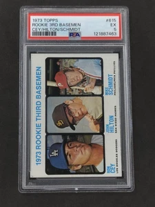 1973 Topps Rookie 3rd Basemen Cey Hilton Mike Schmidt RC #615 nuevo PSA 5 EX - Imagen 1 de 3