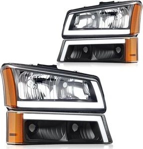NEW! 2003-2006 Chevy Silverado 1500 LED Headlights, Clear Lens, Chrome Housing - Bild 1 von 13