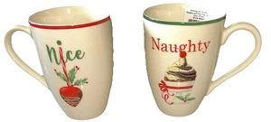 LENOX Hosting the Holidays Naughty and Nice Mugs Set of 2 Christmas New. No Box - Picture 1 of 13