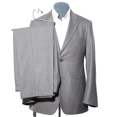 36R J. Ferrar Gray Rayon-Blend Peak-Lapels Two-Piece Suit 32x28 Trousers Jacket - Image 1 of 4