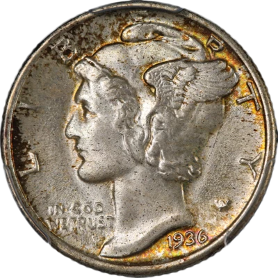 1936-P Mercury Dime PCGS MS66+ FB Nice Eye Appeal Nice Strike - Image 1 of 4