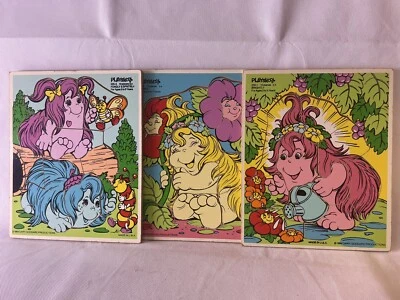 Playskool Gary Goddard Snugglebums Vintage Wooden Puzzles 1984 Lot of 3 - Image 1 of 4