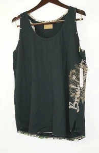Brush Country Solid Black Camo Trimmed Sleeveless Shirt Size 2 XL NWT! - Picture 1 of 4