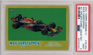 PSA 9 #/50 2021 Topps Chrome F1 Max Verstappen Gold Refractor T61 Formula One - Picture 1 of 2