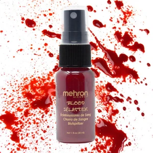 MEHRON FAKE BLOOD SPLATTER SPRAY SPECIAL DRIP EFFECTS STAGE MAKEUP ZOMBIE FX - Picture 1 of 4