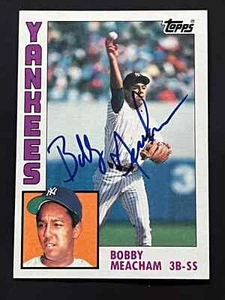 Bobby Meacham signed Autogramm 1984 Topps Baseball #204 Yankees - Bild 1 von 2