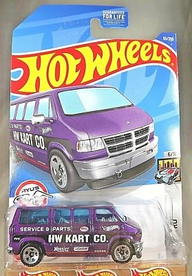 2022 Hot Wheels #55 HW Metro 6/10 DODGE VAN Purple w/Chrome 5 Spoke Wheels - Image 1 of 4