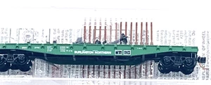 Micro Trains Burlington Northern 45200 Rd# 612743 50' Flat Car Fishbelly w/Side - Picture 1 of 3