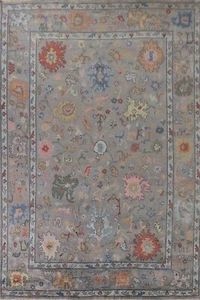 Gray Wool Oushak Hand-knotted Living Room Rug 10'x14' Oriental Rug Area Carpet - Picture 1 of 12