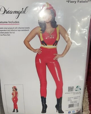 NEW Adult Women Sz S-Fiery Fatale- Costume-Halloween-Cosplay-sexy Firefighter - Image 1 of 4