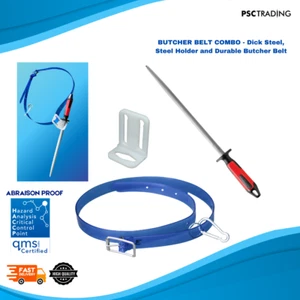 BUTCHER BELT COMBO - Dick Steel, Steel Holder and Durable Butcher Belt - Picture 1 of 5