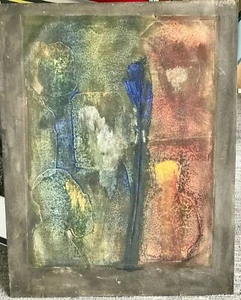 1993 Abstract MIXED MEDIA Oil on Paper Signed Print 22" x 28" Contemporary Art - Picture 1 of 8