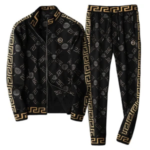 Two Piece Hooded Jacket Mens Tracksuits Set Jogging Top Bottom Full Set with Zip - Picture 1 of 23