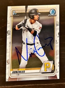 2020 Bowman Chrome 1st Nick Gonzales IP Auto Pirates ROOKIE RC - Picture 1 of 2
