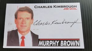"MURPHY BROWN" CHARLES KIMBROUGH AUTOGRAPHED 3X5 INDEX CARD