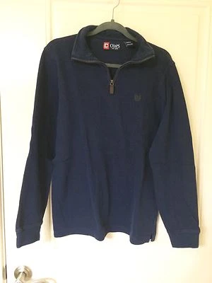 CHAPS Pullover Half-Zip Sweatshirt Sweater NAVY BLUE Size Small S - Image 1 of 3