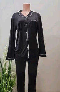 SIESTERN Ladies Long Sleeve Pajama Set Size S Black Color  - Picture 1 of 9