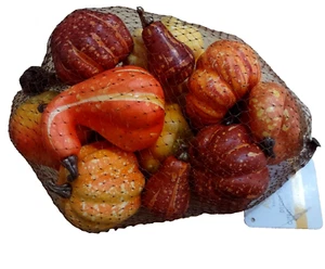 Artificial Fall Pumpkins and Gourds 12pc Autumn Table Display Decor Seasonal - Picture 1 of 5