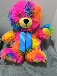 Teddy Bear Rainbow Tie Dye Stuffed Animal Plush Toy (A101) - Picture 1 of 2