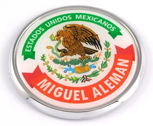 Miguel Aleman Mexico Mexican State 2.75" Car Chrome Round Emblem Decal 3D badge - Imagen 1 de 6