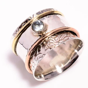 Anillo de meditación giratorio encantador anillo de diseño de texturas anillo de plata esterlina 925 - Imagen 1 de 1