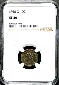 1856 10C Seated Liberty Dime - New Orleans - NGC XF 40 CC435 - Picture 1 of 2