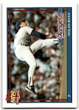 1991 Topps Baseball Card Nolan Ryan Texas Rangers #1