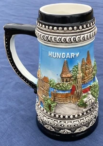 Budapest Hungary Souvenir 7 Inch Tall Ceramic Beer Stein FREE Shipping - Picture 1 of 16