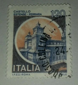 FRANCOBOLLO 120 LIRE ITALIA 1980 CASTELLO ESTIENSE FERRARA - STAMP - Picture 1 of 1