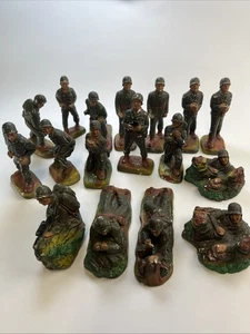 Lote De 17 Soldados Tiza Vintage J.H.Miller Colección De 1950 Segunda Guerra Mundial/Corea - Imagen 1 de 7
