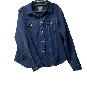 Pendleton Original Ladies  Button Up Shirt/Jacket Size medium dark blue wash - Picture 1 of 8