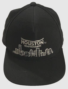 Houston Skateboards Texas Negro Logo Ciudad Snapback Gorra Gorra Talla Única Nuevo - Imagen 1 de 2