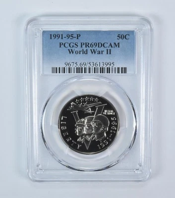 1991-95-P World War II Commemorative Half Dollar PR69 DCAM PCGS - Image 1 of 4