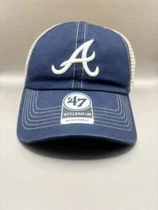 Atlanta Braves Mütze Mütze SnapBack Blau 47 Marke Mesh MLB - Bild 1 von 9