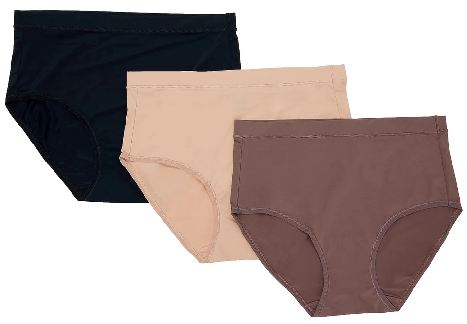 Cuddl Duds~Set of 3~ Smooth Micro Full Briefs~X-Large~Peppercorn~A463941  12077 - Image 1 of 1