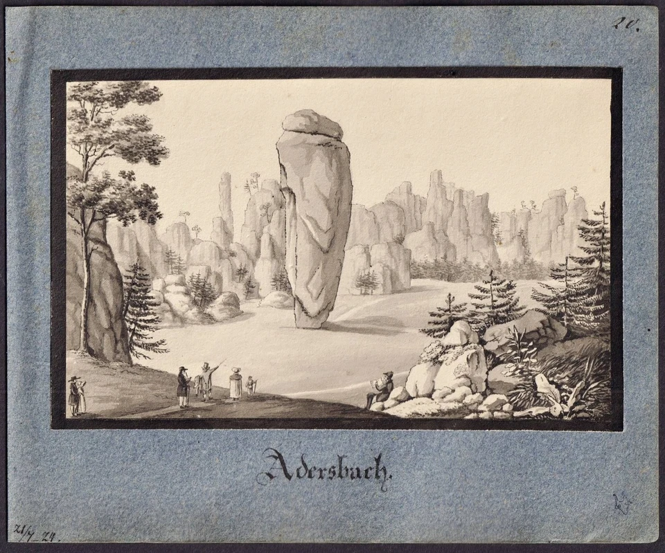 Adrspach Adersbach Bohemia Czech Republic Drawing 1824 - Image 1 of 1