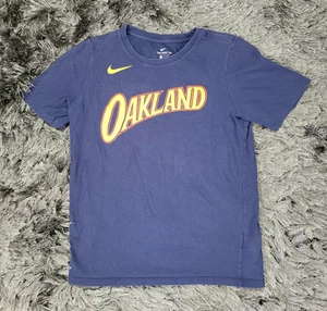 Nike Golden State Warriors T-Shirt Kids Medium Blue Oakland Dri-Fit Short Sleeve - Picture 1 of 14