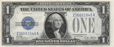 USA   $1  Series of 1928 A  Block  Z - A  Funny Back  Circulated Banknote ESV - Image 1 of 2