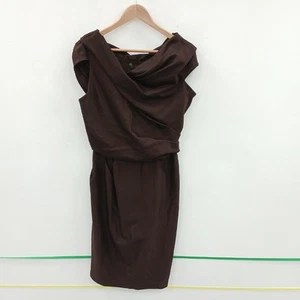 Donna Karan Dress Womens Size L Brown Cotton Blend Designer RMF03-CAP - Picture 1 of 6