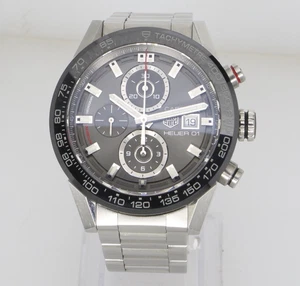 TAG HEUER 43mm Carrera Caliber 01 CAR201W Chronograph Automatic Men's Watch - Picture 1 of 8