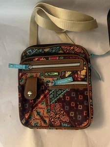Lily Bloom Gigi Crossbody Bag Purse Patchwork Geometric Colorful EC - Picture 1 of 4