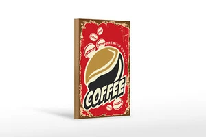 Holzschild Retro 12x18 cm Kaffee Premium Quality Coffee Deko Schild wooden sign - Picture 1 of 5