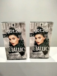 2 x Schwarzkopt Got2b Metallics Permanent Hair Color M75 Cosmic Teal  Beauty  - Picture 1 of 7