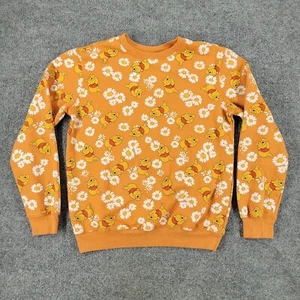 Winnie The Pooh Sweatshirt Women Small Orange Disney Graphic Long Sleeve Stretch - Picture 1 of 10
