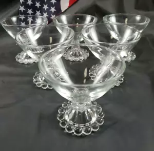 UN Anchor Hocking Berwick Boopie ART DECO VIDRIO TRANSPARENTE POSTRE SORBETES - Imagen 1 de 3