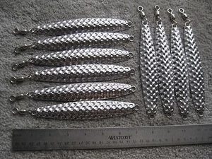 10 fishing bulk jigs lures 10oz hammered diamonds vertical jigging no hooks    - Picture 1 of 2