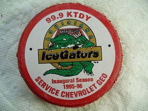 ECHL Louisiana IceGators '95-96 Inaugural Valentine's Hockey Puck Collect Pucks - Picture 1 of 2