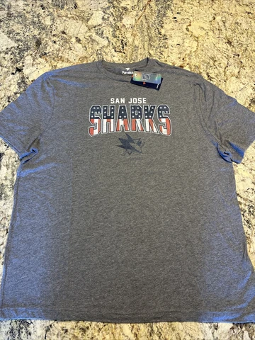 Men’s San Jose Sharks Fanatics Branded Heathered Gray T-Shirt Size 2XL Cover