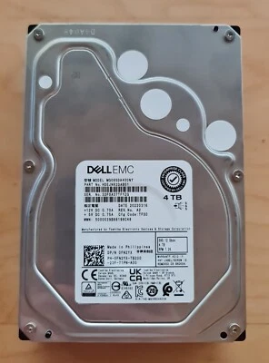 4TB SAS 12G 7.2k 256MB 3.5" DELL EMC Toshiba MG08SDA400NY SIE HDEJN82DAB51 HDD - Image 1 of 4